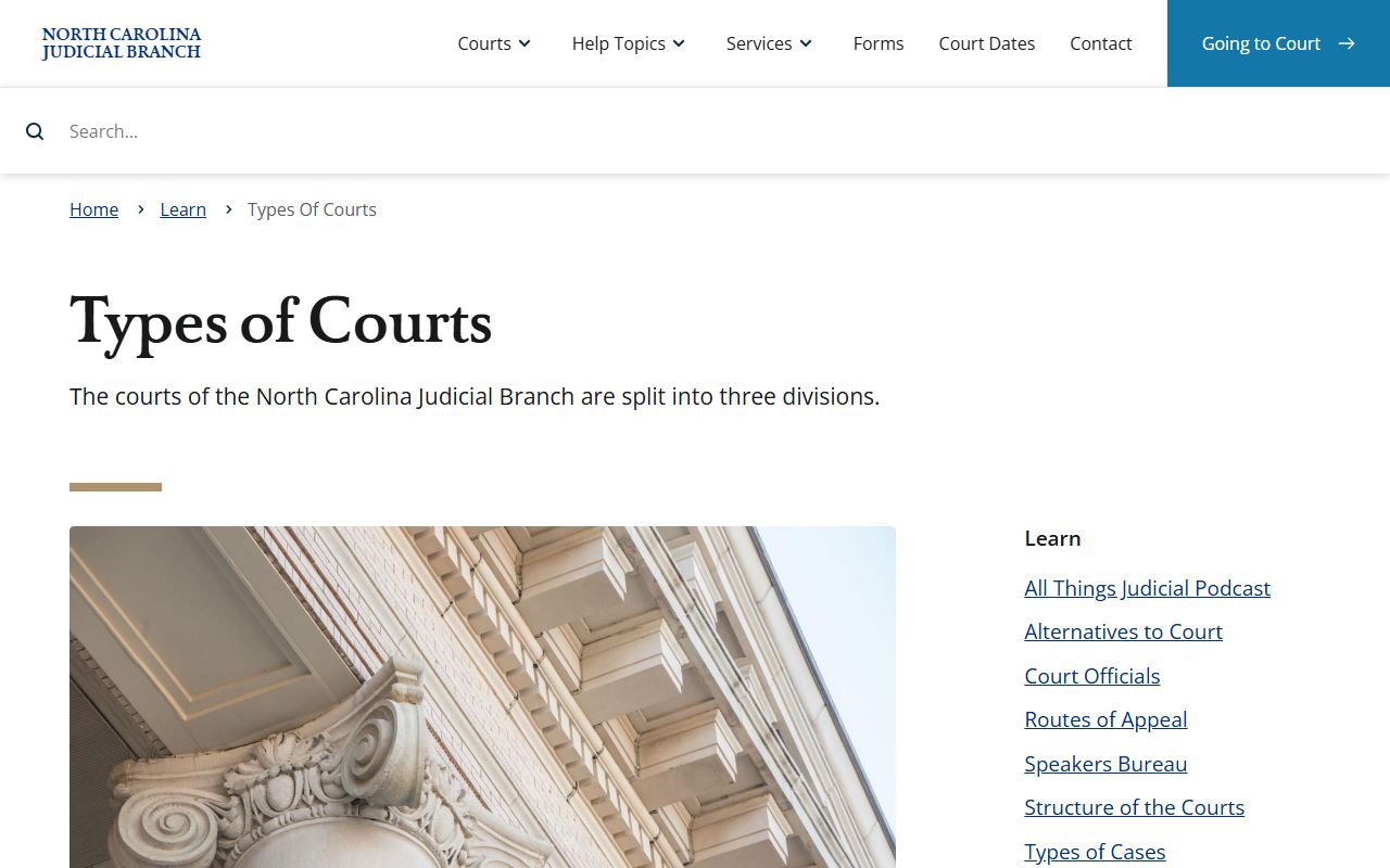 Northampton County District Court North Carolina court types