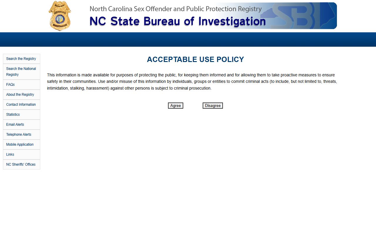 Northampton County inmate records NC SBI sex offender registry
