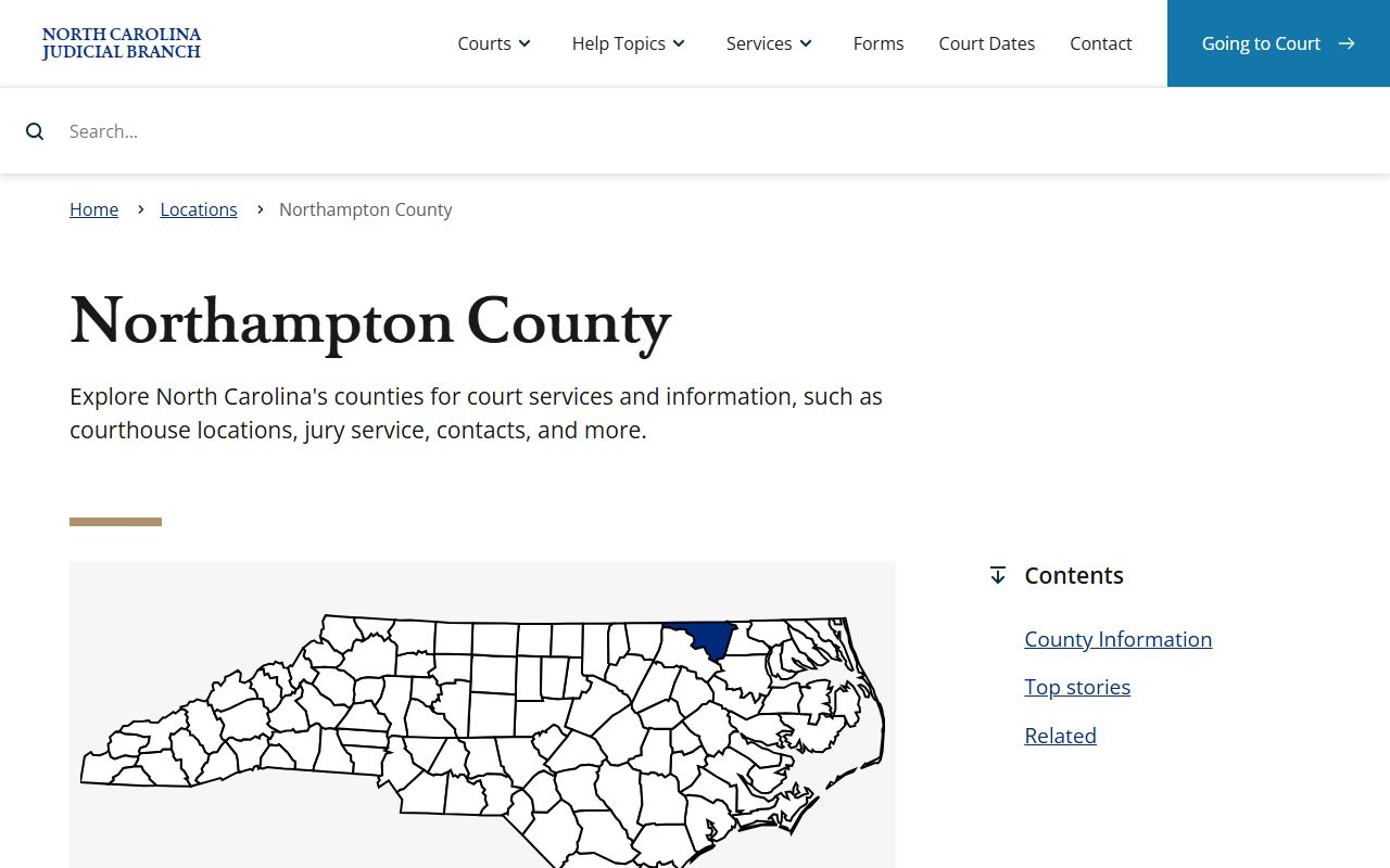 Northampton County court records Judicial Branch location page