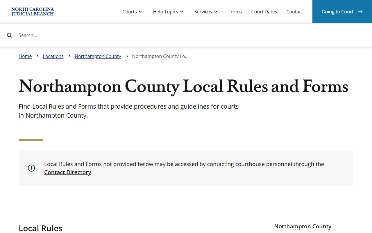 Northampton County court records local rules and forms page
